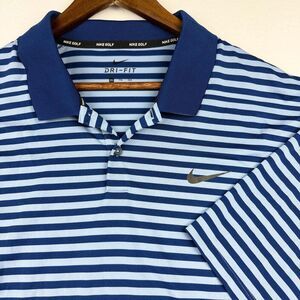 Nike Golf Dri-FIT Men's XXL Blue Striped Performance Polo Timberlinks